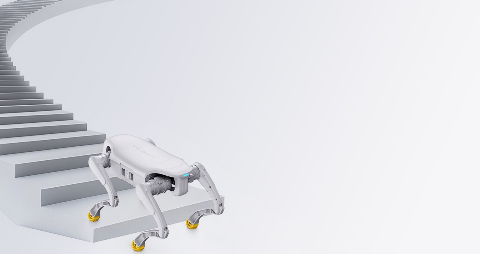 AgiBot D1 Edu climbing a flight of stairs