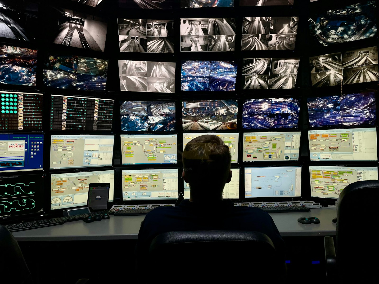 Traffic control room with live dashboards