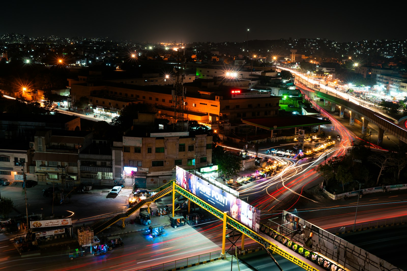 Road network visualisation at night